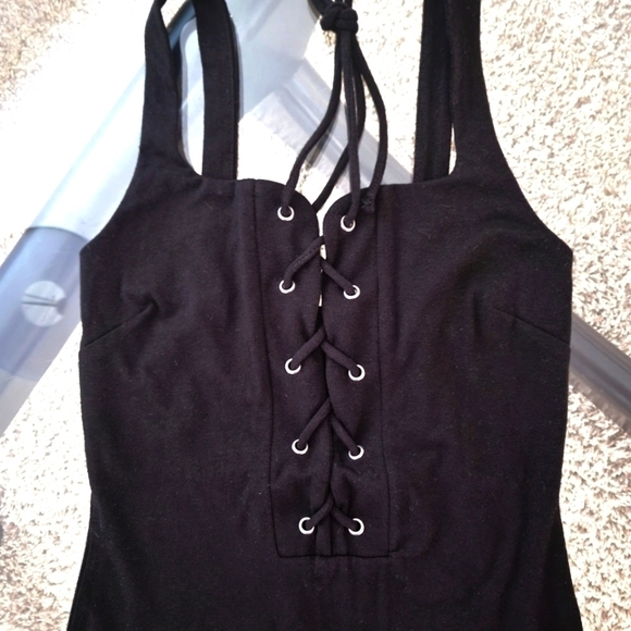 Lulu's | City of Angles Lace-Up Bodysuit - Picture 3 of 6